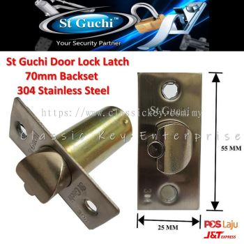 St Guchi Heavy Duty Cylindrical Door Lock Latch Tongue Backset 70mm SUS304 Stainless Steel