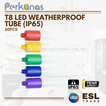 PERKUNAS T8 LED Weatherproof Tube Color Red/Blue/Yellow/Green/Purple/RGB   (IP65) (30pcs)