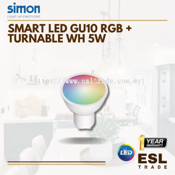 SIMON SMART LED GU10 RGB + TURNABLE WH 5W - ONE YEAR WARRANTY