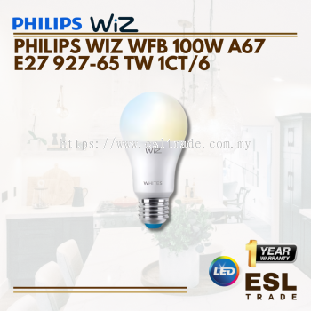 PHILIPS WIZ WFB 100W A67 E27 927-65 TW 1CT/6 - ONE YEAR WARRANTY