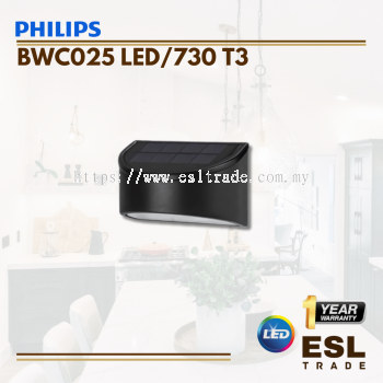 PHILIPS BWC025 LED/730 T3 SOLAR OUTDOOR WALL LIGHT- 3000K - ONE YEAR WARRANTY