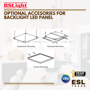 BSLIGHT Backlight Accessories  - Wood And Plaster Ceiling  Recessed Frame / Surface Frame / Pendant  Mounted  Suspension Kits - 300x1200/600x600/600x1200 - ONE YEAR WARRANTY