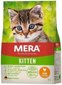 MERA BETTER CAT KITTEN CHICKEN 400G PREMIUM KITTEN CAT FOOD MADE IN GERMANY, WITH COLOSTRUM, No wheat, rice, barley, exotic meat sources, colourings, flavourings and preservatives, genetically modified ingredients, sugar, soy, vitamin K3 RESEALEABLE