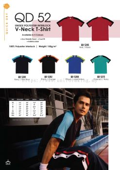 QD52 Vneck Microfiber T-Shirt