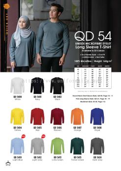 QD54 Roundneck Long Sleeve Microfiber T-shirt