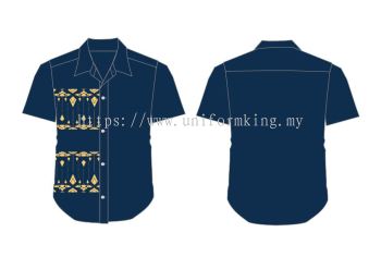 Batik Uniform Design-2024-B-1 Short Sleeve Shirt F1