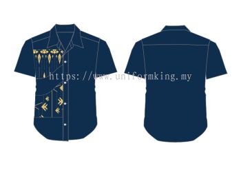 Batik Uniform Design-2024-B-2 Kemeja Baju Lengan Pendek dan Panjang F1 Baju