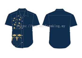 Batik Uniform Design-2024-B-3 Short Sleeve Shirt F1