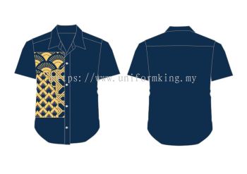 Batik Uniform Design-2024-B-4 Short Sleeve Shirt F1