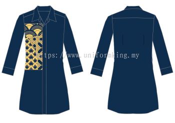 Batik Uniform Design-2024-B-4 Kemeja Baju Lengan Pendek dan Panjang F1 Baju Muslimah