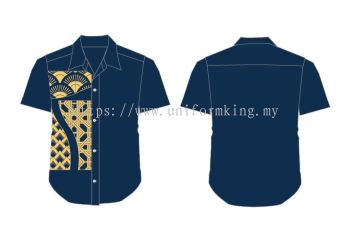 Batik Uniform Design-2024-B-5 Short Sleeve Shirt F1