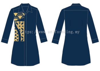 Batik Uniform Design-2024-B-5 Kemeja Baju Lengan Pendek dan Panjang F1 Baju Muslimah