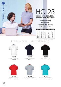 HC23 Unisex Honeycomb Short Sleeve Stand Collar Polo Shirt