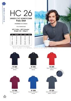 HC26 Unisex Honeycomb Short Sleeve Polo Shirt