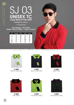 SJ03 Unisex TC Long Sleeve Polo Shirt