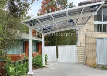 Aluminium White Cantilever Single Carport 