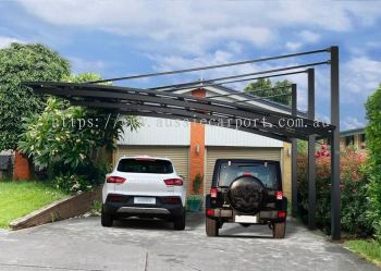 Aluminium Dark Grey Cantilever Double Carport