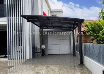 Aluminium Black Cantilever Single Carport 