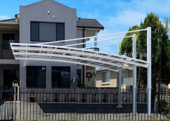 Aluminium White Cantilever Double Carport