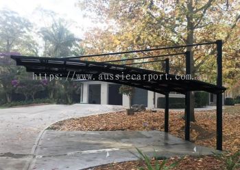 Aluminium Black Cantilever Double Carport