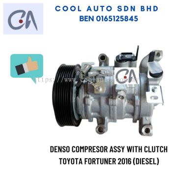 %READY STOCK %DENSO COMPRESOR ASSY WITH CLUTCH TOYOTA FORTUNER 2016 (DIESEL)