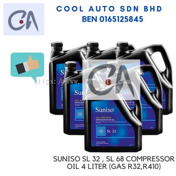 %READY STOCK %SUNISO SL 32 , SL 68 COMPRESSOR OIL 4 LITER (GAS R32,R410)