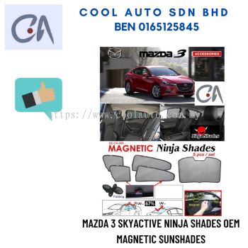 %READY STOCK %MAZDA 3 SKYACTIVE NINJA SHADES OEM MAGNETIC SUNSHADES