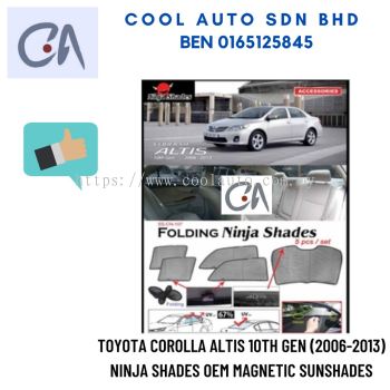 %READY STOCK %TOYOTA COROLLA ALTIS 10TH GEN (2006-2013) NINJA SHADES OEM MAGNETIC SUNSHADES