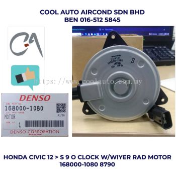 READY STOCK HONDA CIVIC 12  -&gt; S 9 O CLOCK W/WIYER RAD MOTOR 168000-1080 8790