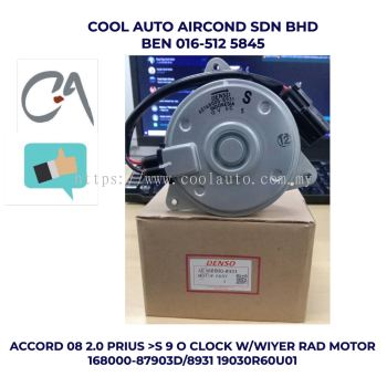 READY STOCK ACCORD 08 2.0 PRIUS -&gt; S 9 O CLOCK W/WIYER RAD MOTOR 168000-87903D 19030R60U01