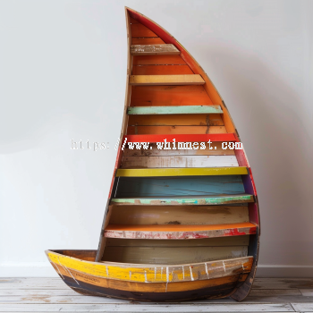 Colorful Sailboat Bookshelf