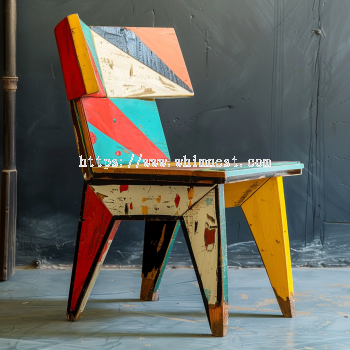 Geometric Reclaimed Wood Chair