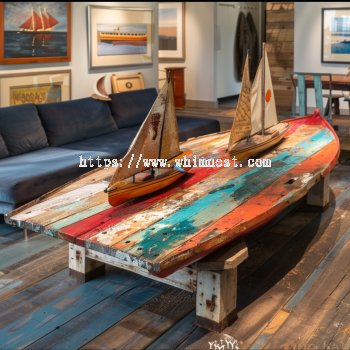 Boat-Inspired Reclaimed Wood Coffee Table