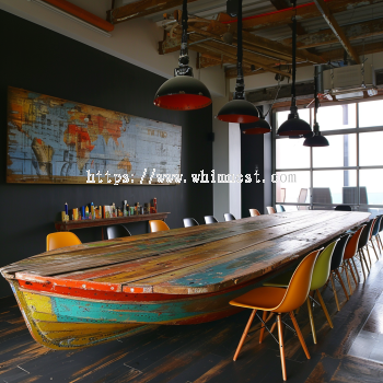 Boat-Inspired Reclaimed Wood Dining Table