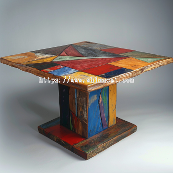 Abstract Reclaimed Wood Dining Table