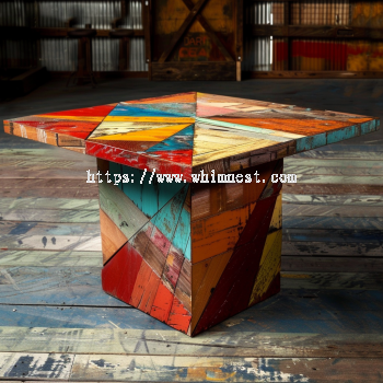 Geometric Reclaimed Wood Dining Table