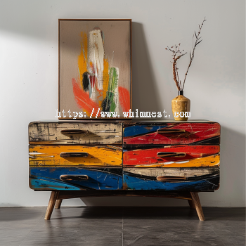 Colorful Reclaimed Wood Sideboard