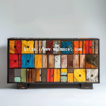 Patchwork Reclaimed Wood Cabinet