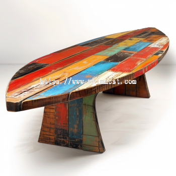 Vibrant Surfboard Dining Table