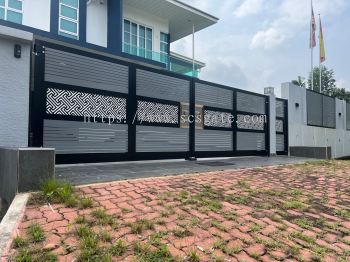 Trackless Folding Gate 20feet( Black Colour + Light Grey and Radiant Gold Centre )