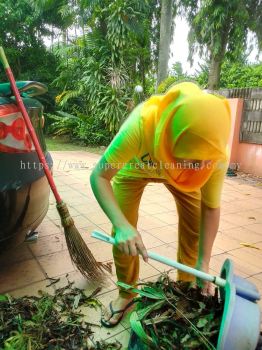 Sweeping House Compound Floor at Kota Damansara, PJ