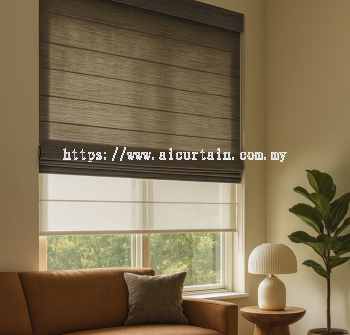 Bidai Roman Premium Warna Rich Brown untuk Rumah Moden di Kuala Lumpur, Damansara Heights & Selangor