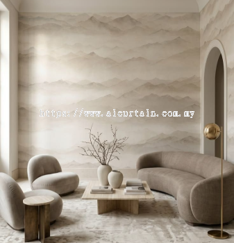 Wallpaper Korea Beige yang Elegan untuk Hiasan Dalaman Mewah di Damansara & Kuala Lumpur