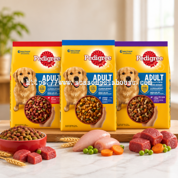 Pedigree Adult Dog Dry Food with Chicken, Beef, or Lamb & Vegetables 1.5kg - Complete Nutrition