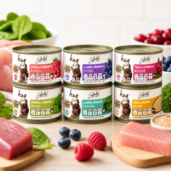 HUG Dog Can Food 95g - Nutritious Chicken, Lamb & Tuna Varieties at Season Pet Shop Kepong