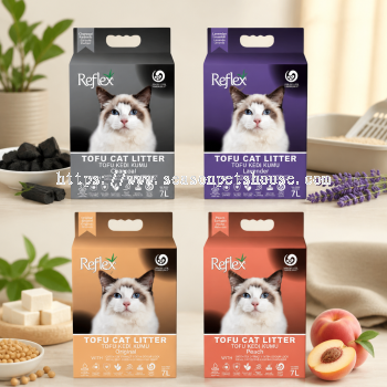 Reflex Plus Tofu Cat Litter 7L Natural Clumping Flushable - Charcoal, Lavender, Peach, Original