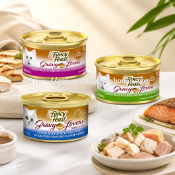 Purina Fancy Feast Gravy Lovers Cat Wet Food with Chicken, Salmon & Oceanfish Tuna