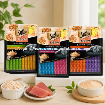 Sheba Melty Mix Flavour Creamy Cat Treats 12g x 20pcs - Tasty Hand-Fed Snacks