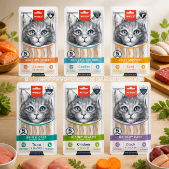 Wanpy Creamy Cat Treats 70g   Healthy Lickable Snack for Skin, Urinary, Joint & Digestive Support