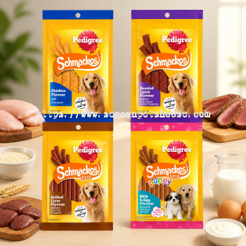 Pedigree Schmackos Jerky Dog Treats with Chicken, Lamb & Liver - Oral Care Benefits